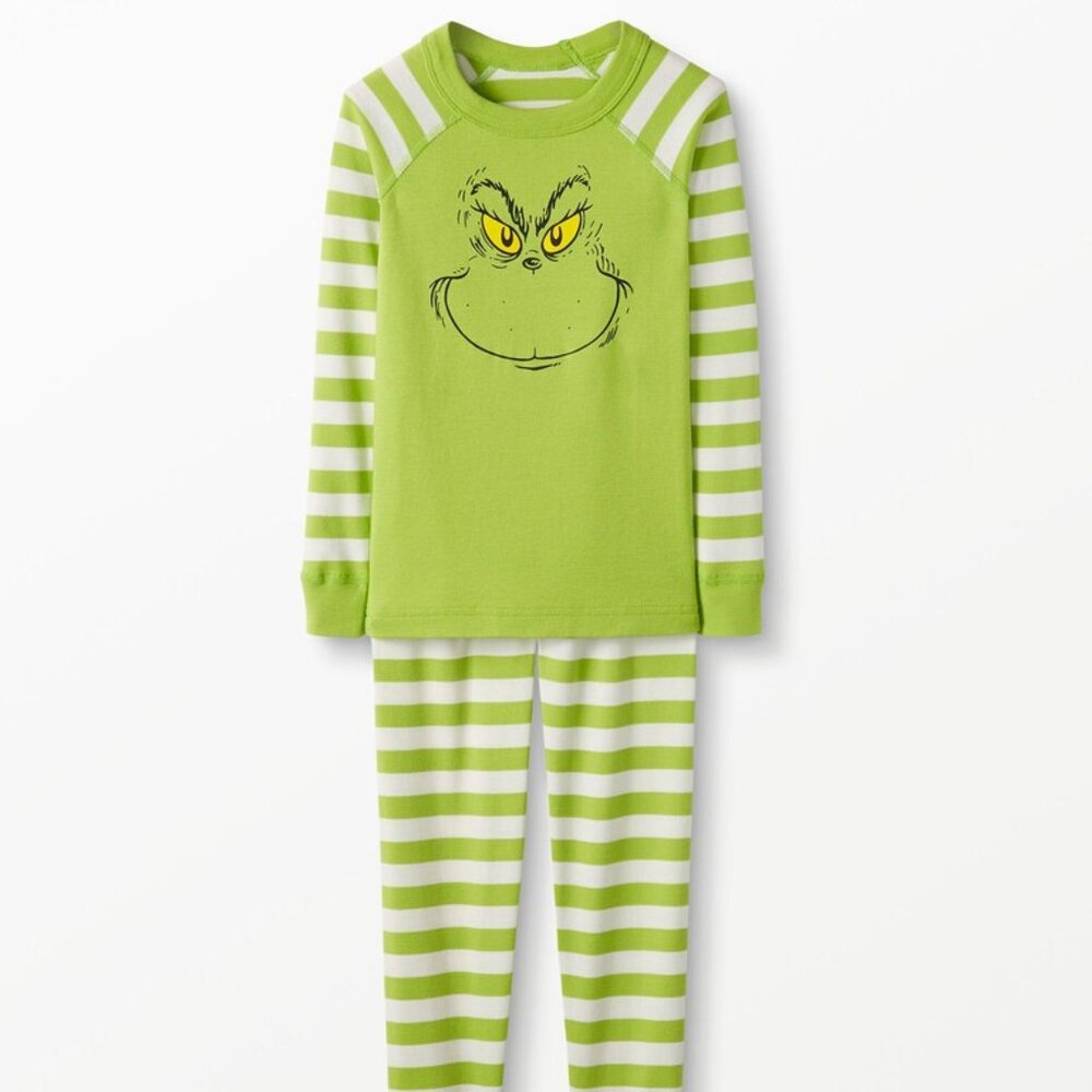 Kids Dr. Seuss Grinch Long John Pajama Set NWT - unisex